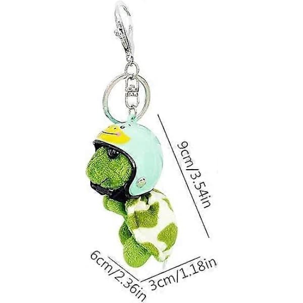 Green Turtle Keychain, Cute Turtle with Hat, Plush Keychain, Keyring, Turtle Keyring
