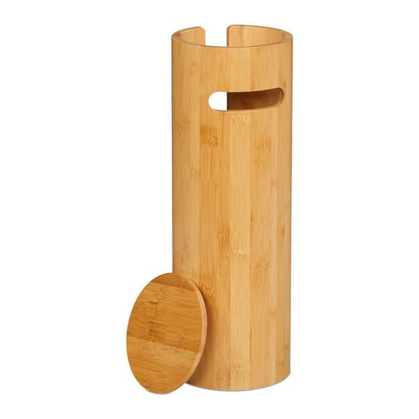 Bambus toalettrullholder for oppbevaring