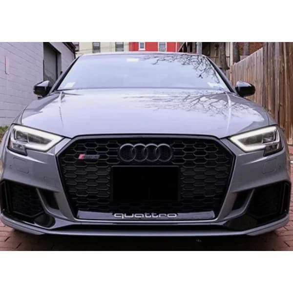 Sort blank frontgrillring logoemblem til Audi A1 A3 A4 A5 A6 273x94mm