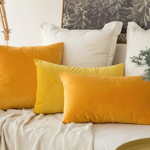 [QD] Pack Velvet Putetrekk Høst Dekorativt Firkantet Putetrekk Mykt Ensfarget Putetrekk For Sofa Soverom Bil 12