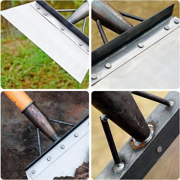 QU)Havespade, 23 cm Multifunktionel havespade, sneskovl i rustfrit stål, håndtag medfølger ikke (12 par handsker)