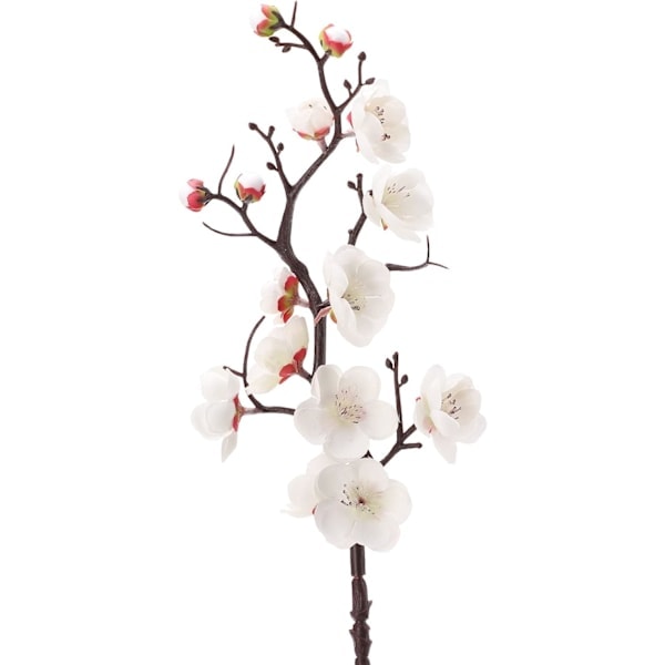 \"QD\" 5 stk. kunstige hvide blommeblomster med lang stilk, plastsimulerede kirsebærblomster, grene, kunstige blomster, silke pæreblomster