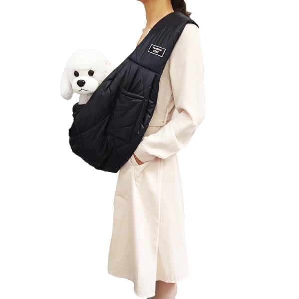Dog Cat Down Bag Sling Carrier Justerbar vadderad axelrem för utomhusbruk