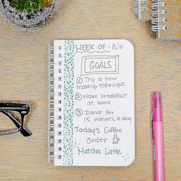 Mini Kraft Notesbøger, Ulinjerede A6 Spiral 90-arks Blank Dagbog (3,5x5,5 Tommer, 6-pak)