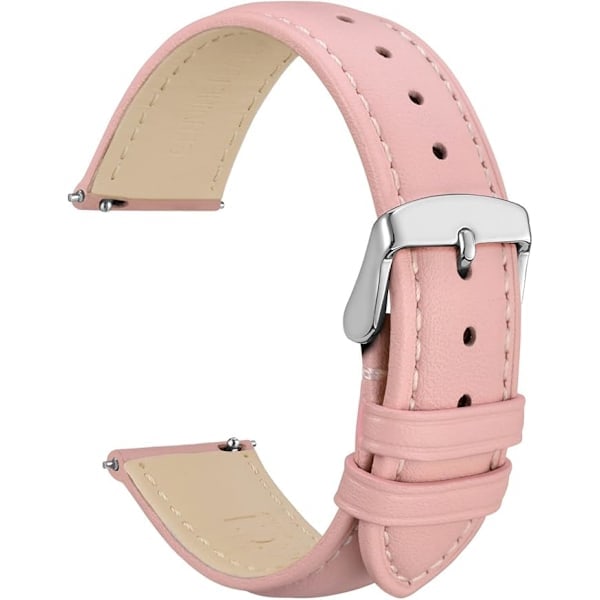 [QD] Armbandsrem i äkta läder med snabbfäste i rostfritt stål, 22 mm