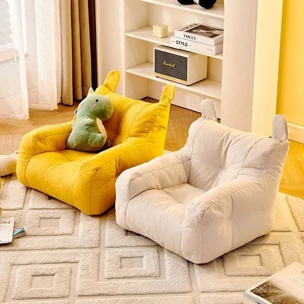 Enkel Sofa Barn Liten Sofastol Baby Lesekrok Barn Hvit
