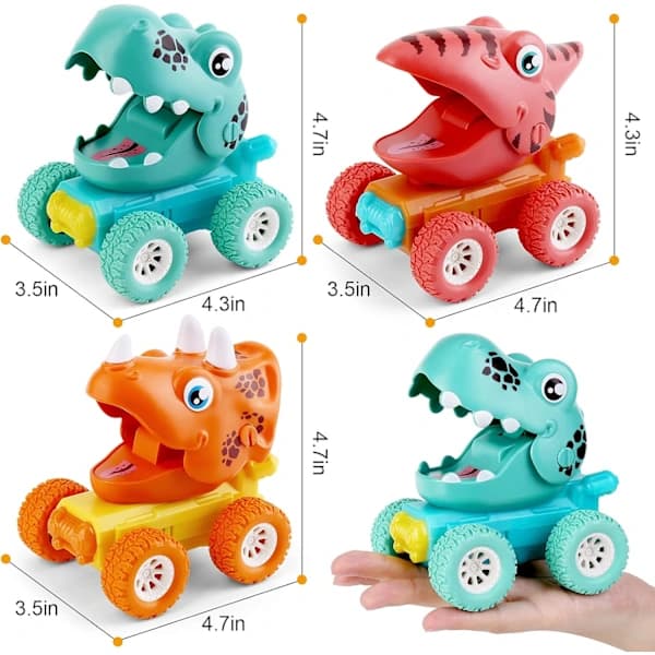 Dinosaurie legetøjsbiler til baby, Dino legetøjsbiler til 2 år gamle
