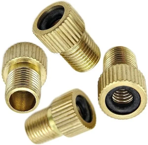 Ventiladapter i mässing - Konvertera till - Pumpa däck med standard cykelpump eller luftkompressor (4-pack)