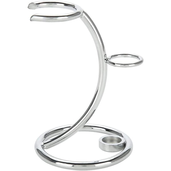 QU/Bärbart rakhyvel- och borstställ, rakhyvelställ i rostfritt stål för män (Silver)