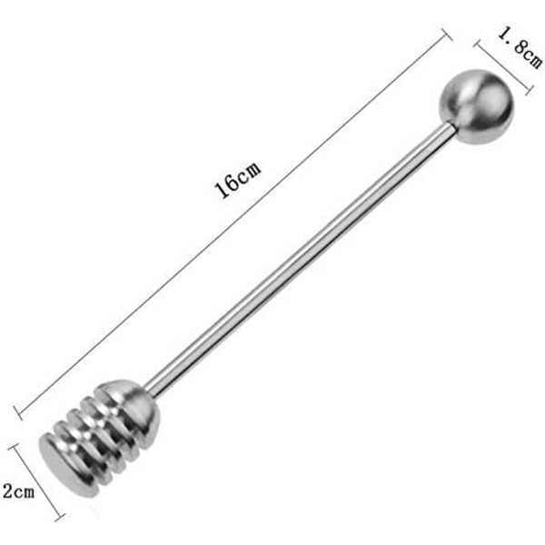 2 stk. 304 Rustfrit Stål Honningske, Sirupsdipper Serveringspind S