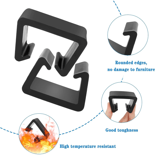 Galaxy 12 stk. Møbelklemme Havemøbler Fastgørelsesklemme Fletværk Have Plastmøbel Clip Connector˜QD