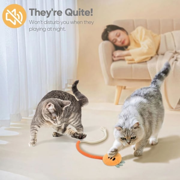 \"QD\" 2-pack tuggleksak för katter, tugg- och bitbeständig, med kattmynta, för innekatter, säker tandborstning, kattungeleksak 50 cm, alla raser