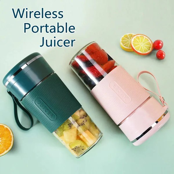 QU.Portabel Juicepress USB Uppladdningsbar Trådlös Mini Smoothie Blender Mixer Fruktjuice Maker Elektrisk Juicepress Maskin Glas Kopp 250325