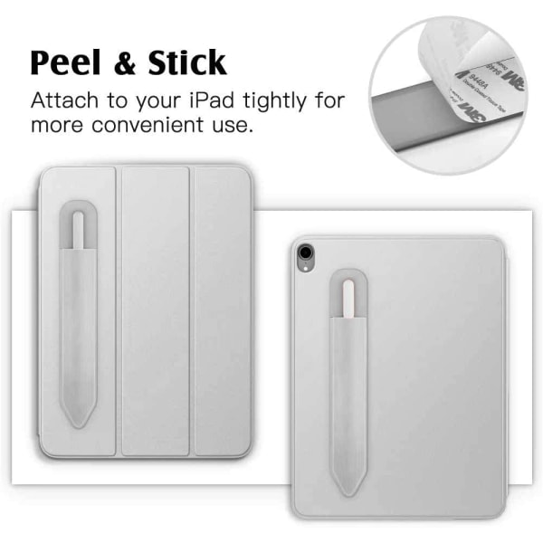 [QD] 2 stk kompatible med Apple Pencil-etui - grå. Avtakbar elastisk skinnhylse lomme