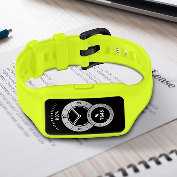[QD] Kompatibel med Huawei Band 7 / 6 Pro / Honor Band 6 Armbånd Fleksibel Silikon Lime