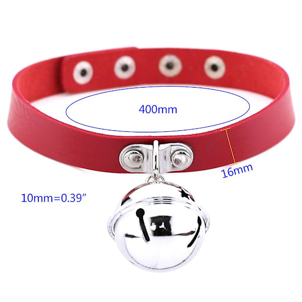 Gotisk Choker Justerbar Stor Klocka Choker Piga Krage Ring PU Läder Halsband