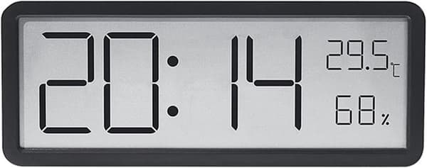 Digital väckarklocka LED-display med datum, temperatur och luftfuktighet för sovrum, vardagsrum, kontor, vit Simple White