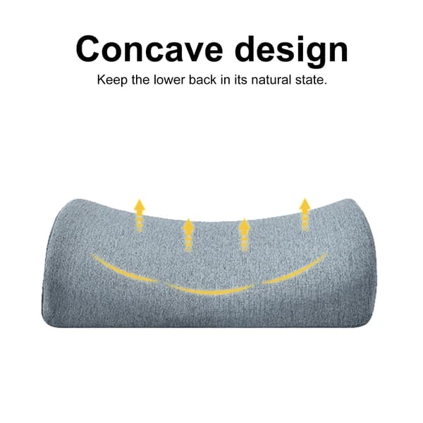 Lumbar Support Pillow, Non-slip Breathable Memory Foam (Cotton Linen, Dark Grey)