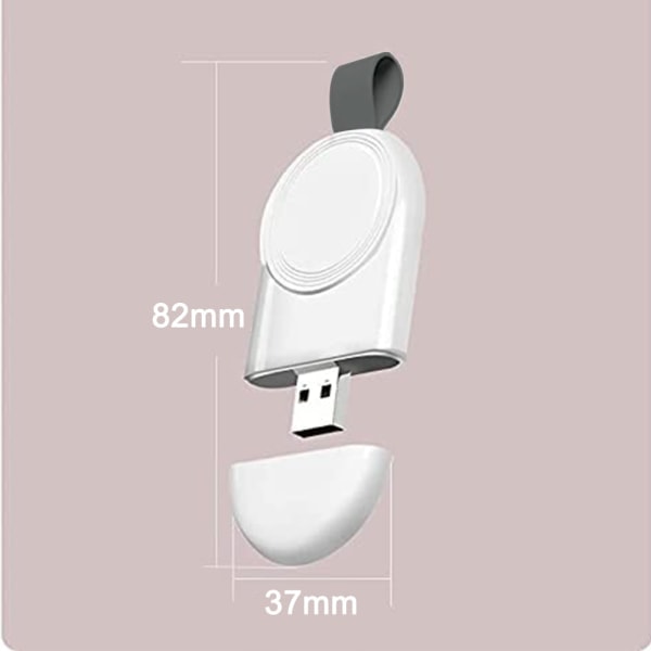 [QD] Apple Watch trådløs oplader - perlehvid (med sort hængende spænde)