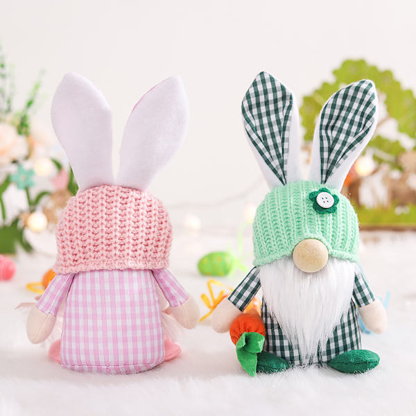 Påskhare Tomte Par Docka Dekor Barn Vänner Ansiktslösa Ornament