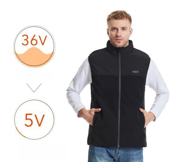 Varmevest med 13 varmezoner Sort