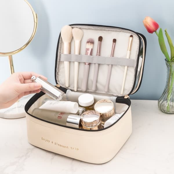 Makeup Taske Toilettaske Beige