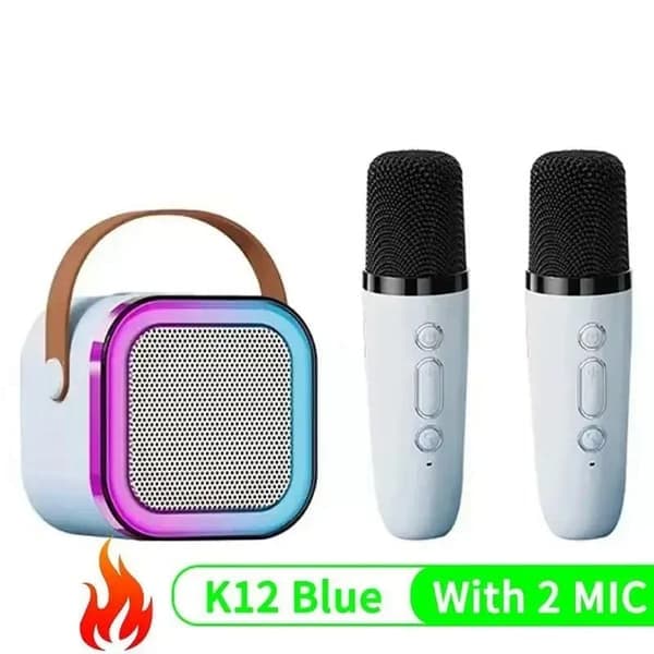 Bærbar Bluetooth Karaoke-højttaler med 2 trådløse mikrofoner