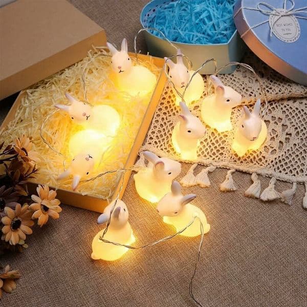 Påskljusslinga, 3M 20 LED batteridriven påskhareljusslinga