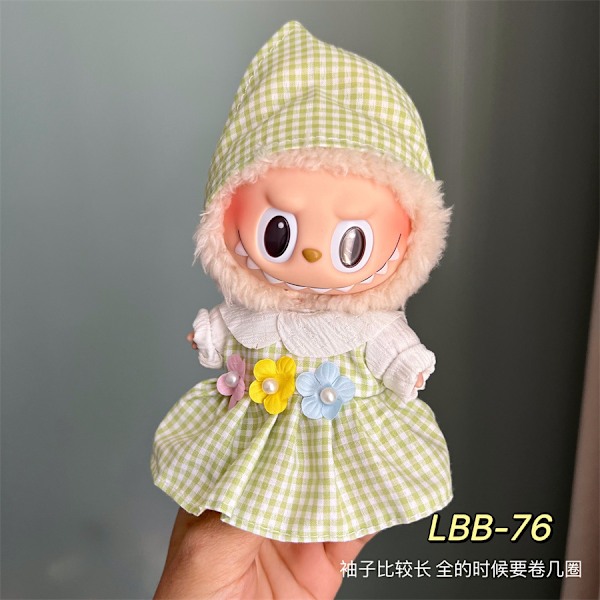 17 cm Generation Blind Box Labubu -nuken vaatteet, sarjakuvatyylinen Labubu-riipus, vaihto-urheilu- ja vapaa-ajanpuku, vain vaatteet Lbb-76