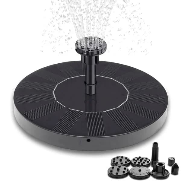 Fontän - Solfontän / Vattenfontän Solcell - 16 cm Svart