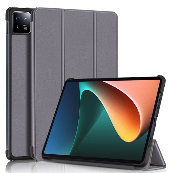 QD-Kotelo Redmi Pad Pro 12.1 2024 -tabletille, Suojaava jalusta, Pehmeä silikonikuori harmaa