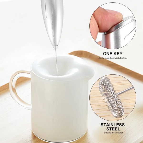 QU. Maidonvaahdotin, kädessä pidettävä sähköinen kahvinvaahdotin, cappuccino-kahvinkeitin, maidonvaahdotin, keittiösekoitin, munavispilä