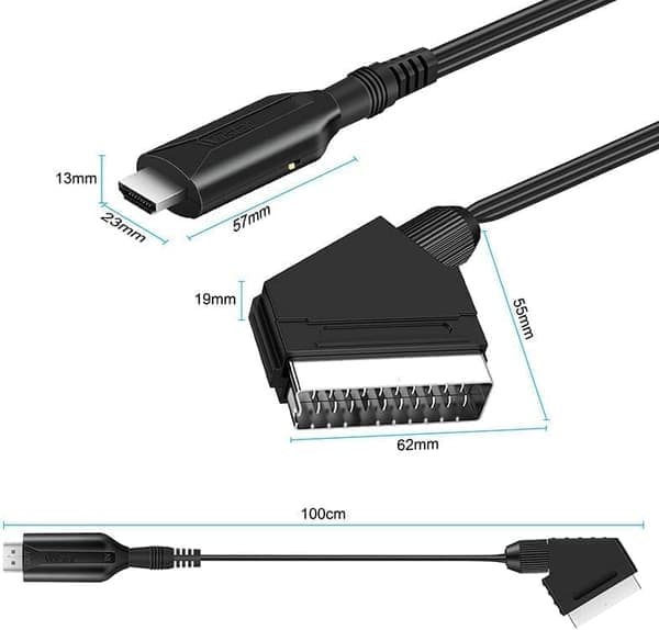 SCART to HDMI Converter - Video and Audio Cable Adapter