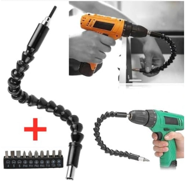 1x Flexibel bitshållare Böjbar förlängning + 10 st Bitssats_qq