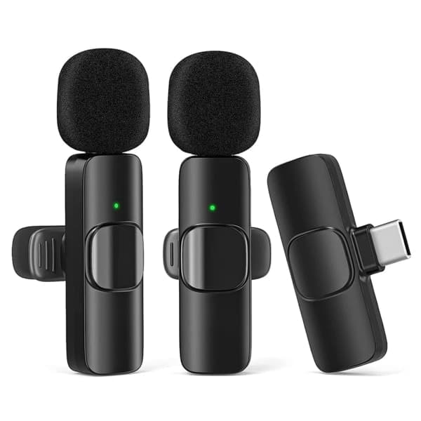 2-pack - Lavalier mikrofon för mobil - Trådlös - USB-C Svart