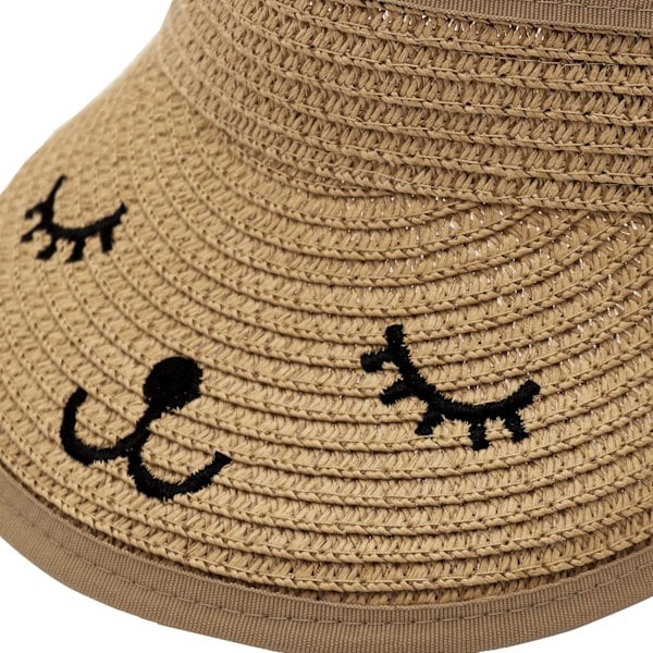 [QD] Baby Roll-up Straw Visor Hat Solhat, Børn Småbørn Bred Skygge Solhat Justerbar til 1-4 År