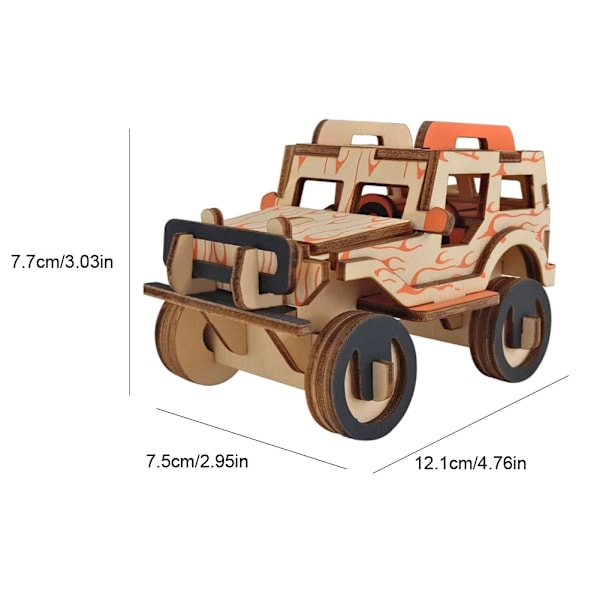 QU/3D Käsintehty DIY Automalli Puupalapeli Lelut Rakennuspalikat Lapset Lasten Puukäsityöt Kokoamissarja