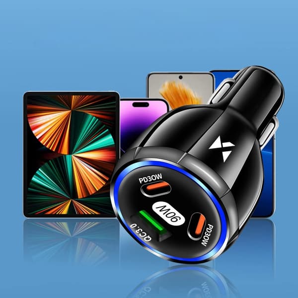 Autolaturi 2x USB-C 1x USB-A 90W PD