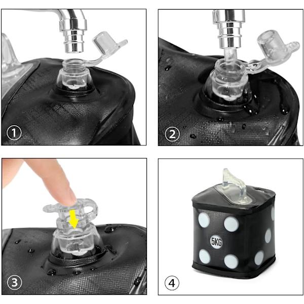 QU)Vatten Kettlebell 5 kg, 2 stk., Blød Kettlebell, Rejse Kettlebells