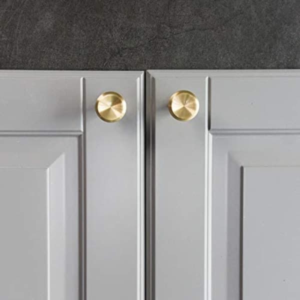 QU)34 mm messingknapper til skabe, skuffer og garderober Guld