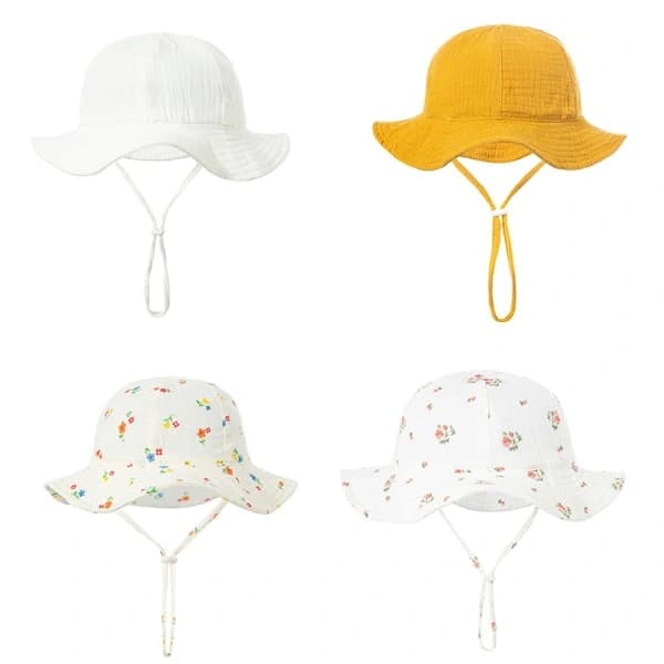 Baby bomullshatt tryck utomhuskepsar unisex Gul