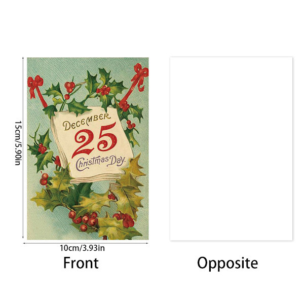 QU)12 st Retro Julserie Vykort God Jul Hälsningskort Fe Kvinna Älg Gammal Man