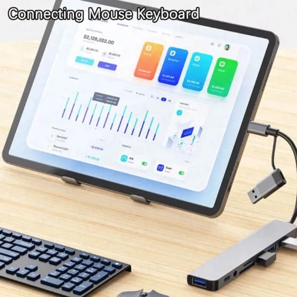 8-i-1 Port USB Typ A C Hub Dockningsstation 3.0