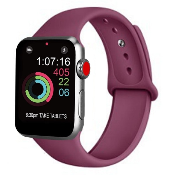 [QD] Urheiluranneke yhteensopiva 38-40 mm kellon kanssa, pehmeä silikoninen korvausranneke yhteensopiva iWatch Series 5/4/3/2/1 kanssa, S/M, M/L-Claret