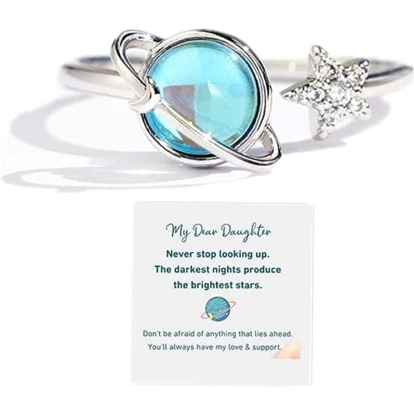 Min Datter Fidget Ring Planet Angst Ring til Datter Spinner Ring, Angst Fidget Ringe Smykkegave til Kvinder Piger
