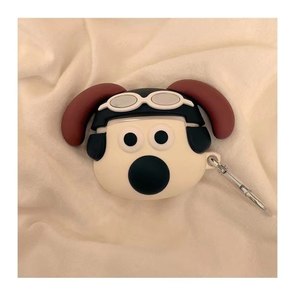[QD] Head dog sød tegneserie headset etui, AirPods Nye 3(4) trådløse Bluetooth headset etui silikone etui.