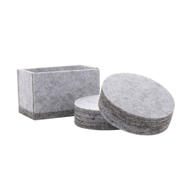 10x Coasters in Felt grå gray