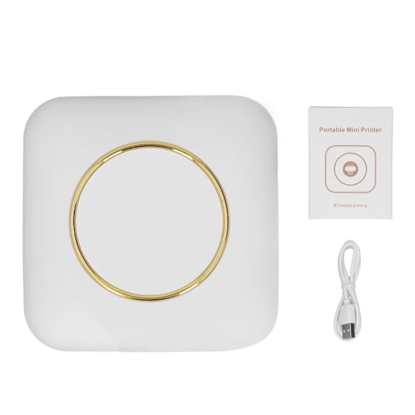 Mini skriver Hvit Mini lommeskriver Bluetooth Termisk etikett P