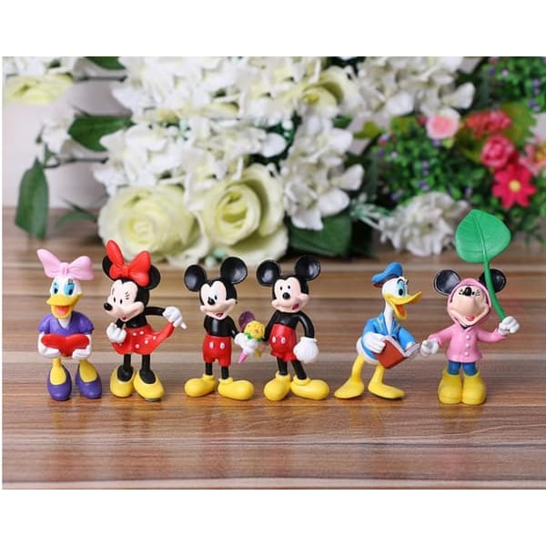 6-pack Disney Mini Dockor Musse Pigg Kalle Anka Julklappar_qq