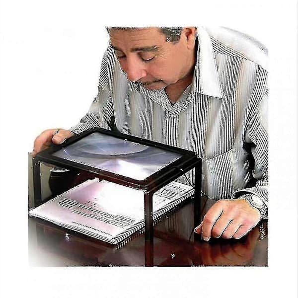 Large Magnifying Glass with LED Lamp, Reading Aid - W